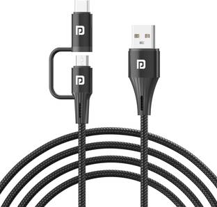 Portronics Type C 1 m Konnect J7 20W Fast Charging Cable with Dual Output (Type C + Micro USB),