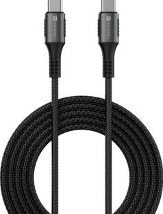 Portronics Type C 2 m Konnect 240C 240W Futuristic Unbreakable Nylon Braided Type C to Type C Fast Charging Cable 2M Long