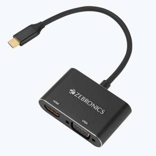 ZEBRONICS Type C 0.15 m Gold Plated ZEB-TA150HV Type C to HDMI | VGA Converter