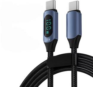 fire turtle Type C 1 m 100W Type C to Type C Cable with LED Display, 5A Max Output, Fast Data Transfer, 1M Length