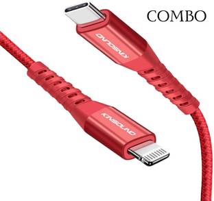 Kinsound Type C 1 m USB Type C Cable 1 m USB Type-C to Lightning Cable, Apple MFi Certified Data Sync Original Cord Nylon Braided Fast Charging Cable for iPhone12/11/XS/XR/8/7, iPad, MacBook (4ft/1.2m)
