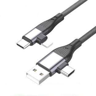 ZESTIFY Type C 1 m 4 IN 1 Multi Functional Fast Charging Cable with Fast Data Transfer