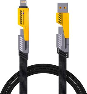 Punnkk Type C 5 A 1 m Stainless Steel 4 in 1 Convertible Metal Fast Data Cable Braided Cable 65W USB C USB A Multiple Charging Cable