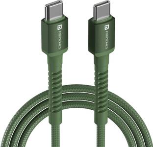 Portronics Type C 3 A 1 m Konnect X 240W Futuristic Unbreakable Nylon Braided Type C to Type C Fast Charging PD Cable