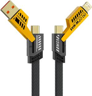 fire turtle Type C 1 m Braided 4-in-1 Flat Braided Metal Cable 3.3ft,65W