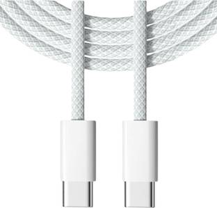 Relix USB Type C Cable 3 A 1 m |MFI certified | 60w fast charging | 480 Mbps data transfer|white usb type c to c braided data cable, original iPhone c type cable, 60 w fast charging, tangle free, MFI certified,c type PD cable