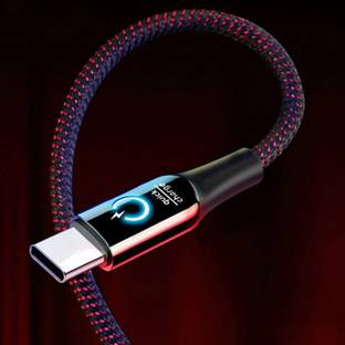 NA ZI AZEN USB Type C Cable 2 A 1 m Type C Cable with Intelligent Power Off Led Light and Quick Charging Indicator