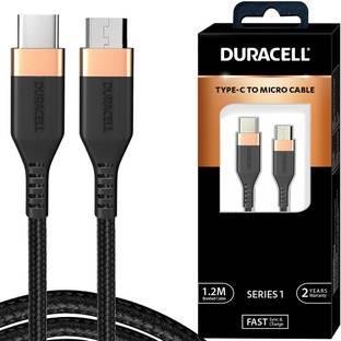 DURACELL USB Type C Cable 1.2 m Type-C To Micro Cable, 2A Braided Sync & Quick Charging Cable, 3.9 Feet (1.2M)