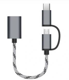 Ravbelli USB Type C Cable 2 A 0.1 m 2 in 1 OTG Adapter Cable Micro USB + USB C to USB 3.0 Female Connector Cable