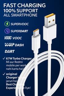 Ditya USB Type C Cable 8 A 1.01 m COPPER BRAIDING DART/VOOC/SUPERVOOC/SUPERDART/WARP/DASH FAST CHARGING FOR 30W/50W/65W/80W