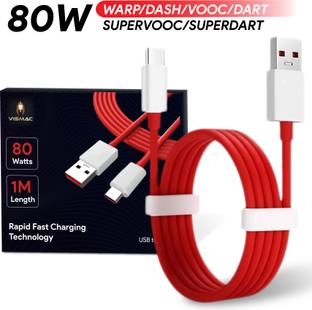 vismac USB Type C Cable 5 A 1 m USB-C Dash/Wrap Charging USB Data Cable for Type C Devices
