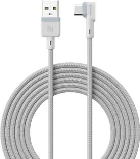 Portronics USB Type C Cable 3 A 2 m Konnect L with Data Sync, Nylon Braided, Tangle Resistant, Fast Charging Cable