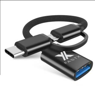 FASTX USB Type C Cable 2 A 0.17 m 2 in 1 OTG Adapter Cable Micro USB +USB C to USB 2.0 Female Connector OTG Cable