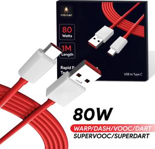 vismac USB Type C Cable 8 A 1 m copper WARP/Dash Charging Type c Charger Cable Compatible for One Plus