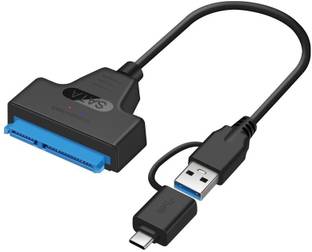 RuhZa USB 3.0 SATA Adapter,2.5 Inch SATA to USB 3.1 Cable 22 Pin 7+15 HDD/SSD Cord USB C to SATA Support UASP Serial ATA USB Cable