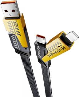 DECRONICS USB Type C Cable 1.2 m USB C Cable, 4-in-1 USB-C Cable (1.2 M), USB-C Charger Cable with Hook-and-Loop
