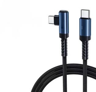 Khushvish USB Type C Cable 3 A 1 m Nylon Braided PD 60W 90 Degree Elbow Charging & Data Transfer cable