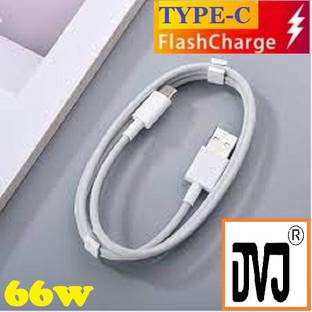 DVJ USB Type C Cable 1 m 66W FLASH CHARGE DATA CABLE FOR Vivo V25, Vivo T1 Pro 5G, vivo X Fold 5G
