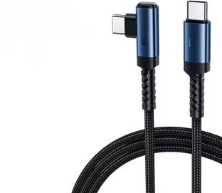 Khushvish USB Type C Cable 3 A 1 m Nylon Braided PD 60W 90 Degree Elbow Charging & Data Transfer cable