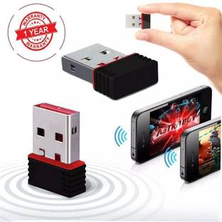 plusone Mini Wifi Dongle Adapter With Upto 150 Mbps Speed For PC Data Card (Black) Data Card