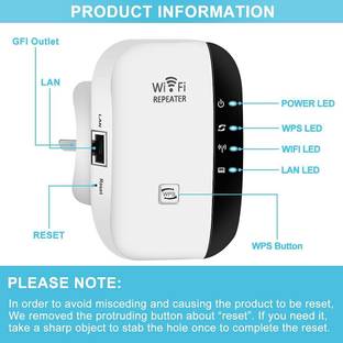 MARS Wifi-extender Without Antenna 300Mbps Speed Wide range Support 4x Speed WiFi Range Extender 2.4 G...