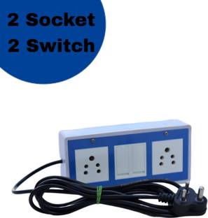 KHOPALA 2 Socket 2 Switch Board with 3 Yard wire 2  Socket Extension Boards