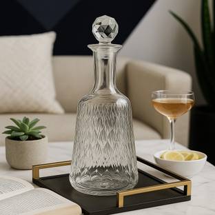 shobhana enterprises Decanter Glass Bottle for Decoration,Whiskey, Scotch, Wine, Vodka, Tequila,Rum 3 Decanter