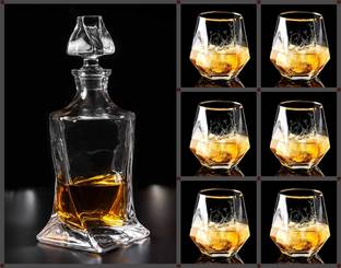 MairaTrends Twisted Decanter & Glasses of 7 Piece Set Decanter