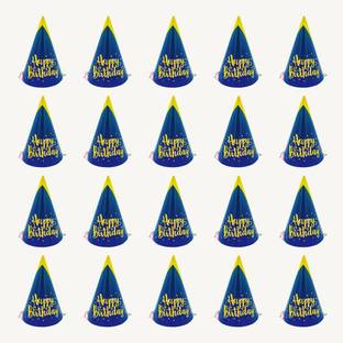 specialyou.in Blue 20pcs Small Happy birthday caps/hats for Boys, Girls & Kids.