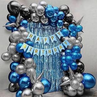 FOOGAA Blue 200 Balloon Glue Dots, 2 Rolls of Arch Strip, 9 Flower Clips, 1 Air Pump