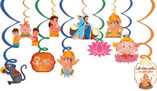 Festiko Multicolor Set of 20 Pcs Ganesh Chaturthi Decoration