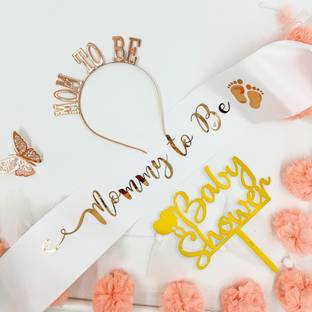 specialyou.in rose gold, Gold, White Baby Shower cake topper | Baby shower props | Baby shower kit - 3 pcs