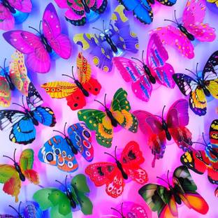 stickonn 10pcs LED Butterfly Multi Colour Led Light Butterfly Shape Pack of 10