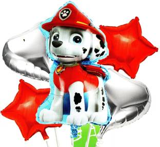 viaancollection Multicolor Paw Patrol Marshall Cartoon Decoration Foil Balloon Set Of 5