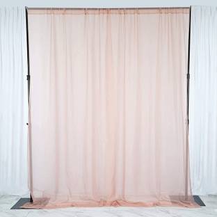 specialyou.in Special You Peach Color Backdrop Decoration Cloth with Sheer net Curtain Fabric Wedding Party, Stage Background, Rose Gold, Set of 2 Piece