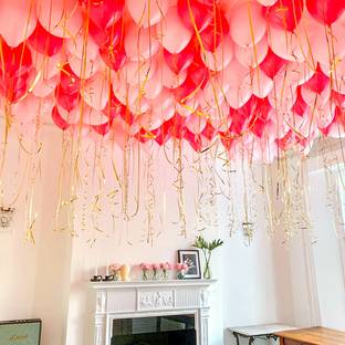 specialyou.in Pink, Red Balloons for Birthday, Anniversary, Party Decoration items - 64 pcs