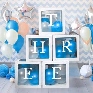 Inispire2Fashion White BALLOON BOX Third BIERTHDAY