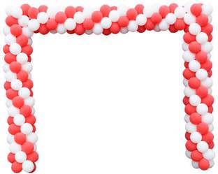 P K Creation White Rectangle Arch Balloon Decoration Backdrop