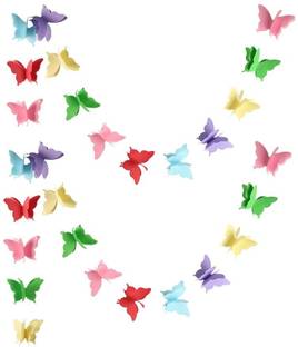 Happy Space Multicolor 3D Paper Butterfly Garland