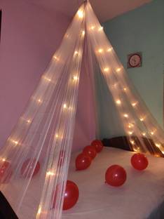 1iAM White Cabana Tent Net and Light Decoration Items for All Occasion Setup Kit