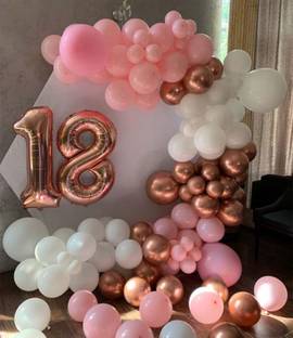 specialyou.in Pastel Pink, White, Rose Gold 63 Pcs 18th birthday decoration items