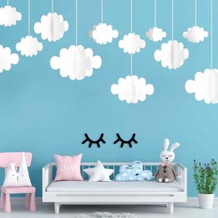 Incrizma White Color 3D Cloud Decorations Hanging Clouds for Ceiling Cloud Party Decorations