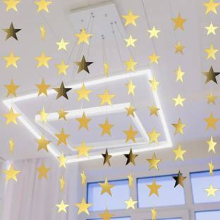 specialyou.in Golden Star Bunting Decoration for Birthday, Baby Shower, Christmas, Home Decor Items