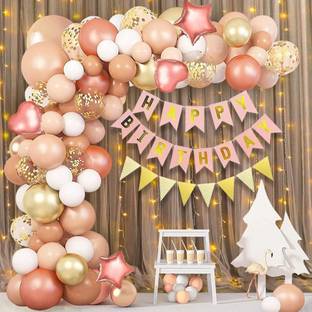 PARTYJOY Rose gold birthday decoretion