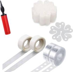 1iAM Decoration Setup Items | 2pcs Glue Dots, 2pcs Arch Tape, 5pcs Flower Clips & 1pc Balloon Pump for Birthday, Anniversary, Haldi, Mehndi, Wedding Decoration