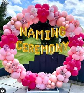 specialyou.in Pink, Gold Namkaran ceremony decoration - 73 pcs