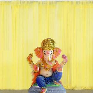 specialyou.in Special You Ganapati decoration background items Traditional backdrop decoration cloth for Ganesh Chaturthi, Haldi, Wedding- 3pcs