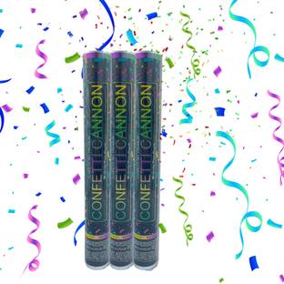 specialyou.in Special you Multicolor Ribbon paper Party Poppers/Confetti Shooter for Birthday, Anniversary, Farewell, New year eve pack of 3 Items