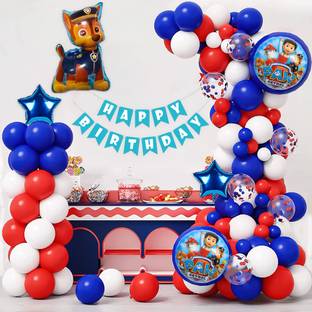 specialyou.in Blue, Red, White Balloons, paw patrol theme birthday decoration Items for kids- 68 Items