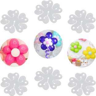 ZYOZI White Flower Shape Balloon Clips for Balloon Holder (Pack of 6)